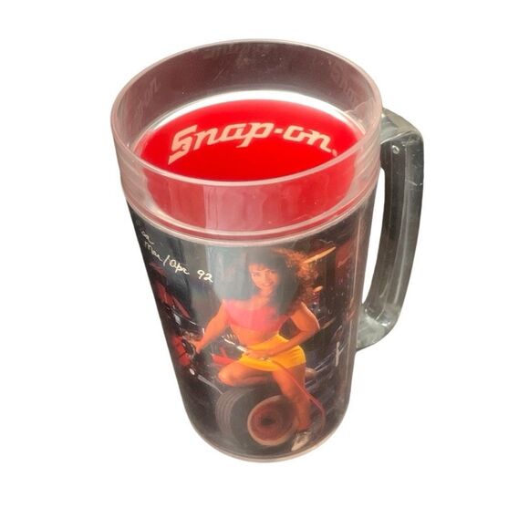 Vintage SNAP-ON Tools Thermo-Serv Plastic Mug Beer Coffee Lisa Mar Apr 1992 - Picture 6 of 12